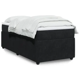 Box spring bed with black synthetic leather mattress 90x190 cm by , Beds and slatted bases - Ref: Foro24-3285610, Price: 304,...