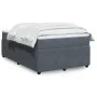 Dark gray velvet box spring bed with mattress 120x190 cm by , Beds and slatted bases - Ref: Foro24-3285627, Price: 429,84 €, ...