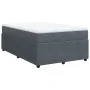 Dark gray velvet box spring bed with mattress 120x190 cm by , Beds and slatted bases - Ref: Foro24-3285627, Price: 429,84 €, ...