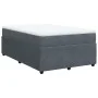 Dark gray velvet box spring bed with mattress 120x200 cm by , Beds and slatted bases - Ref: Foro24-3285633, Price: 385,24 €, ...