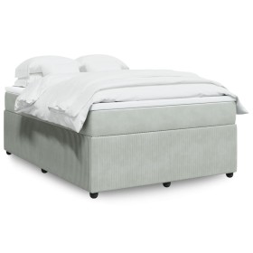 Boxspringbett mit hellgrauem Samtmatratze 140x190 cm. von , Betten und Lattenroste - Ref: Foro24-3285638, Preis: 451,06 €, Ra...