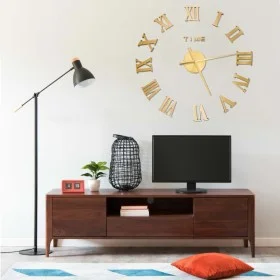 3D wall clock with modern gold design 100 cm XXL by vidaXL, Wall clocks - Ref: Foro24-325160, Price: 20,50 €, Discount: %