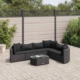 7-piece garden sofa set with black synthetic rattan cushions by , Garden sets - Ref: Foro24-3308379, Price: 481,79 €, Discoun...