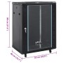 15U 19" IP20 black server rack 53x40x80 cm by , Network storage systems - Ref: Foro24-3307629, Price: 169,25 €, Discount: %