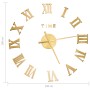 3D-Wanduhr mit modernem Golddesign 100 cm XXL von vidaXL, Wanduhren - Ref: Foro24-325160, Preis: 20,90 €, Rabatt: %