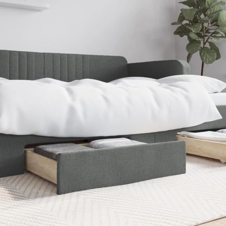Cajones de cama 2 uds madera de ingeniería y tela gris oscuro de , Camas y accesorios - Ref: Foro24-833927, Precio: 60,10 €, ...