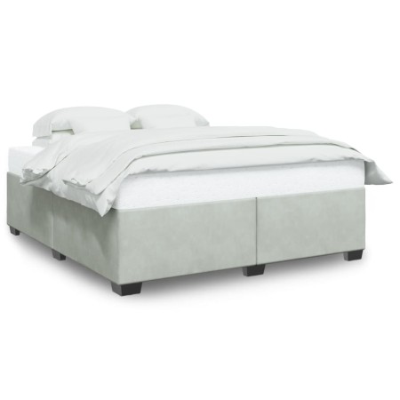 Estructura de cama de terciopelo gris claro 180x200 cm de , Camas y somieres - Ref: Foro24-3284649, Precio: 232,97 €, Descuen...