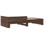 Engineered wood bed frame in brown oak, 75x190 cm. by , Beds and slatted bases - Ref: Foro24-849599, Price: 87,88 €, Discount: %