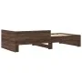 Engineered wood bed frame in brown oak, 75x190 cm. by , Beds and slatted bases - Ref: Foro24-849599, Price: 93,85 €, Discount: %