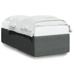 Single bed frame in dark gray fabric by , Beds and slatted bases - Ref: Foro24-3285072, Price: 125,80 €, Discount: %