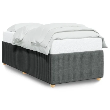 Single bed frame in dark gray fabric by , Beds and slatted bases - Ref: Foro24-3285072, Price: 125,80 €, Discount: %