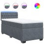 Single box spring bed with dark gray velvet mattress by , Beds and slatted bases - Ref: Foro24-3288772, Price: 347,11 €, Disc...