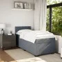 Single box spring bed with dark gray velvet mattress by , Beds and slatted bases - Ref: Foro24-3288772, Price: 353,56 €, Disc...