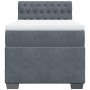 Single box spring bed with dark gray velvet mattress by , Beds and slatted bases - Ref: Foro24-3288772, Price: 347,11 €, Disc...