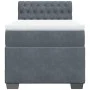 Single box spring bed with dark gray velvet mattress by , Beds and slatted bases - Ref: Foro24-3288772, Price: 353,56 €, Disc...