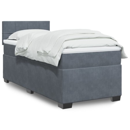 Einzelnes Boxspringbett mit dunkelgrauem Samtmatratze. von , Betten und Lattenroste - Ref: Foro24-3288770, Preis: 334,46 €, R...