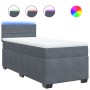 Single box spring bed with dark gray velvet mattress by , Beds and slatted bases - Ref: Foro24-3288770, Price: 334,46 €, Disc...