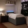 Single box spring bed with dark gray velvet mattress by , Beds and slatted bases - Ref: Foro24-3288770, Price: 342,04 €, Disc...
