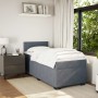 Single box spring bed with dark gray velvet mattress by , Beds and slatted bases - Ref: Foro24-3288770, Price: 334,46 €, Disc...