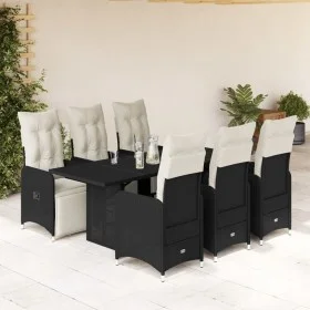 Garden table and chairs set, 7 pieces, with black PE rattan cushions. by , Garden sets - Ref: Foro24-3277141, Price: 967,43 €...