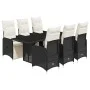 Garden table and chairs set, 7 pieces, with black PE rattan cushions. by , Garden sets - Ref: Foro24-3277141, Price: 967,43 €...