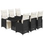 Gartentisch- und Stuhlset, 7-teilig, mit schwarzen PE-Rattan-Kissen. von , Gartensets - Ref: Foro24-3277141, Preis: 885,49 €,...