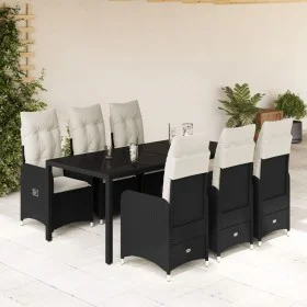Garden table and chairs set, 7 pieces, with black PE rattan cushions. by , Garden sets - Ref: Foro24-3276993, Price: 907,26 €...