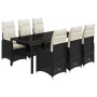 Garden table and chairs set, 7 pieces, with black PE rattan cushions. by , Garden sets - Ref: Foro24-3276993, Price: 766,06 €...