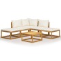 Garden furniture set, 6 pieces with cushions, solid acacia wood. by , Garden sets - Ref: Foro24-3098664, Price: 537,94 €, Dis...