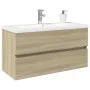 Zweiteiliges Badezimmermöbel-Set aus Keramik und Ingenieurholz. von , Badezimmermöbel - Ref: Foro24-3307660, Preis: 211,39 €,...