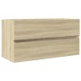 Set de mueble de baño 2 piezas cerámica y madera de ingeniería de , Muebles de baño - Ref: Foro24-3307660, Precio: 260,25 €