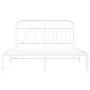 Metal bed frame with white headboard 135x190 cm by , Beds and slatted bases - Ref: Foro24-377165, Price: 97,45 €, Discount: %