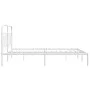 Metal bed frame with white headboard 135x190 cm by , Beds and slatted bases - Ref: Foro24-377165, Price: 97,45 €, Discount: %
