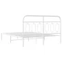 Metal bed frame with white headboard 135x190 cm by , Beds and slatted bases - Ref: Foro24-377165, Price: 97,45 €, Discount: %