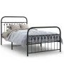 Bettgestell mit schwarzem Metallkopfteil und Fußteil 100x190cm von , Betten und Lattenroste - Ref: Foro24-376612, Preis: 80,9...