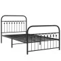 Bed frame with black metal headboard and footboard 100x190cm by , Beds and slatted bases - Ref: Foro24-376612, Price: 80,91 €...
