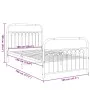 Bed frame with black metal headboard and footboard 100x190cm by , Beds and slatted bases - Ref: Foro24-376612, Price: 80,91 €...