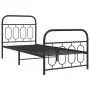 Bed frame with black metal headboard and footboard 90x190 cm by , Beds and slatted bases - Ref: Foro24-377127, Price: 85,39 €...
