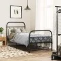 Bed frame with black metal headboard and footboard 90x190 cm by , Beds and slatted bases - Ref: Foro24-377127, Price: 85,39 €...