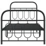 Bed frame with black metal headboard and footboard 90x190 cm by , Beds and slatted bases - Ref: Foro24-377127, Price: 85,39 €...