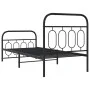 Bed frame with black metal headboard and footboard 90x190 cm by , Beds and slatted bases - Ref: Foro24-377127, Price: 85,39 €...