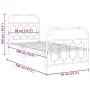 Bed frame with black metal headboard and footboard 90x190 cm by , Beds and slatted bases - Ref: Foro24-377127, Price: 85,39 €...