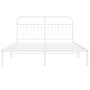 Bettgestell mit weißem Metall-Kopfteil 160x200 cm von , Betten und Lattenroste - Ref: Foro24-376652, Preis: 127,72 €, Rabatt: %