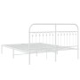 Bettgestell mit weißem Metall-Kopfteil 160x200 cm von , Betten und Lattenroste - Ref: Foro24-376652, Preis: 127,72 €, Rabatt: %