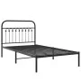 Bed frame with black metal headboard 100x190 cm by , Beds and slatted bases - Ref: Foro24-376594, Price: 66,83 €, Discount: %