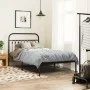 Bed frame with black metal headboard 100x190 cm by , Beds and slatted bases - Ref: Foro24-376594, Price: 66,83 €, Discount: %