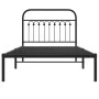 Bed frame with black metal headboard 100x190 cm by , Beds and slatted bases - Ref: Foro24-376594, Price: 66,83 €, Discount: %
