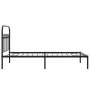 Bed frame with black metal headboard 100x190 cm by , Beds and slatted bases - Ref: Foro24-376594, Price: 66,83 €, Discount: %