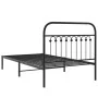 Bed frame with black metal headboard 100x190 cm by , Beds and slatted bases - Ref: Foro24-376594, Price: 66,83 €, Discount: %