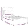 Bed frame with black metal headboard 100x190 cm by , Beds and slatted bases - Ref: Foro24-376594, Price: 66,83 €, Discount: %